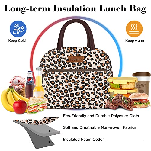 Coobiiya Lunch Bag Women, Insulated Lunch Box Tote Bag For Women Adult Men, Reusable Small Leakproof Cooler Cute Lunch Box Bags For Work Office Picnic Or Travel(Leopard) #TOP7
