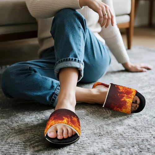 Open Toe Slipper, Anti Slip Home Shoes Flannel Slip On Bedroom Slippers for Indoor Outdoor2
