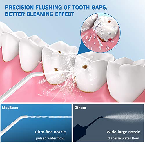 BESTOPE Water Flosser Cordless Dental Irrigator Rechargeable Teeth Cleaner Portable Oral Irrigator with IPX7 Waterproof, 3 Modes, Semi-Hidden Water Tank, 6 Interchangeable Jet Tips for Home and Travel - Thumbnail 3