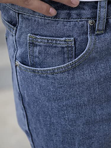 Image of AVANOVA Men's Slant Pocket Wide Leg Jeans - Casual Loose Fit Denim Pants, Cotton Blend Trousers with Slant Pockets for Daily & Streetwear (Jeans-139)