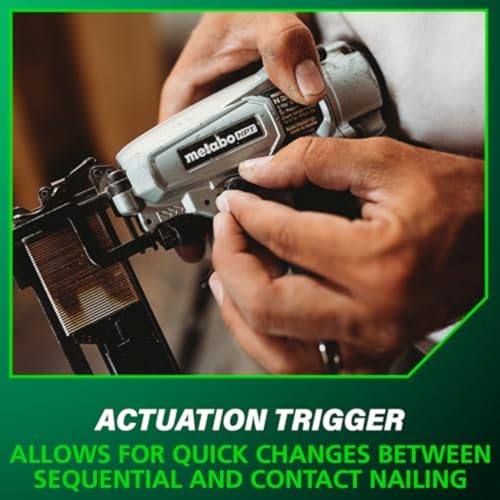 Metabo HPT PRO Finish Stapler, Pro-preferred Pneumatic Power Nailers, Finish Tool for Carpentry & Industrial Uses, All-Metal Key Component, 18 Gauge, 1/4" Crown Staples, Length 1/2" to 1-1/2", N3804A5 thumbnail 9