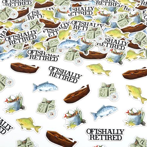 Confettis de table retraite pêcheur Ofishally - Lot de 200 pièces pour décoration de fête homme