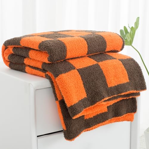 Carriediosa Checkered Throw Blanket 50x60, 400GSM Ultra Soft Microfiber