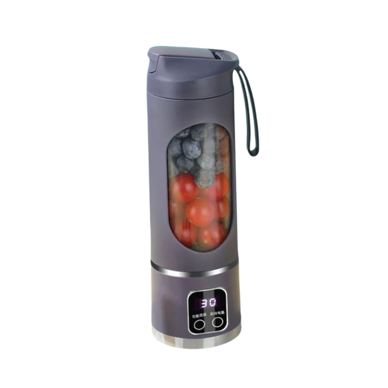 Plastikowy przenośny blender z wylewką z 12 ostrzami, elektryczny, USB, mini sokowirówka, blender do kuchni, biura, podróży, siłowni (Lila)