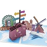  Pop-Up Reisegutschein – 3D Gutscheinkarte zur Reise - Geldgeschenk zum Urlaub/Geburtstag/Reise - als Reisegutschein/Geschenk oder Geschenkkarte für Dame/Männe/Freunde