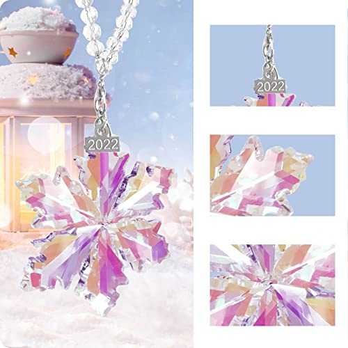 Fancyoung Crystal Snowflake Pendant Snow Ornaments 2022 Party Window Decor Christmas Decoration Wedding Hanging Ornament, Multicolor #TOP2