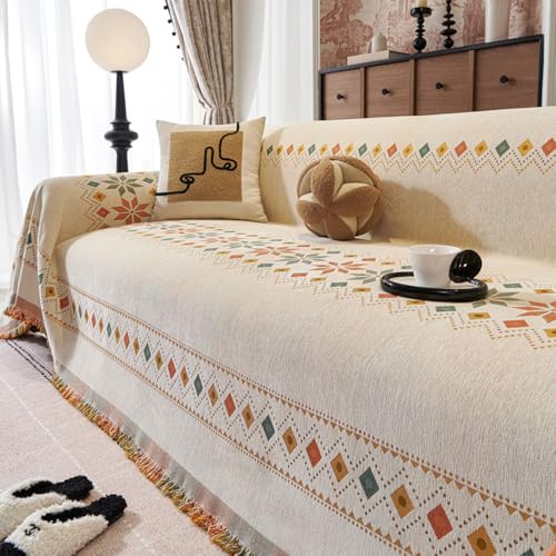 YNTOXIN Housse de canapé en chenille bohème pour animal de compagnie, chien, chat, 172,7 x 283 cm