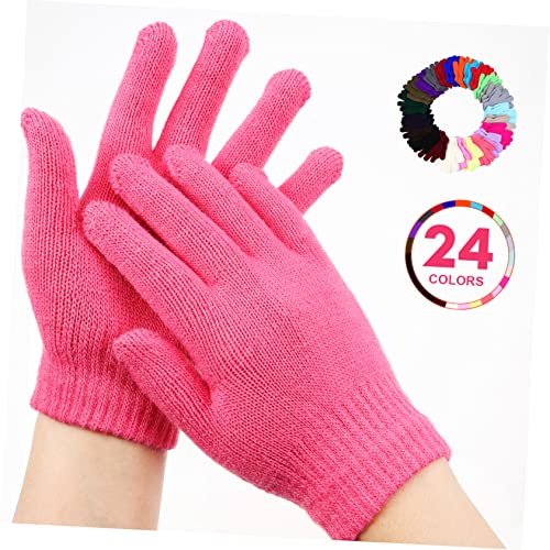 Beaupretty 24Pairs Full Finger Gloves Thermal Winter Knitted Gloves for Boys Warm Comfortable Easy to Clean for Outdoor Activities and Daily Use3