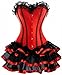 KUOSE Moulin Rouge Gothic Corsagenkleid Korsett Spitenrock Übergrößen S-6XL, Rot, EUR(40-42)2XL