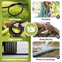 Ocean Ice Garden Hose 50 FT, Lightweight Non-Expanding Water Hose with 10 Function Nozzle, Manguera Para Jardin with 3/4" Brass Connectors Leak-Proof, Burst-Resistant, Anti-Kink — image 3