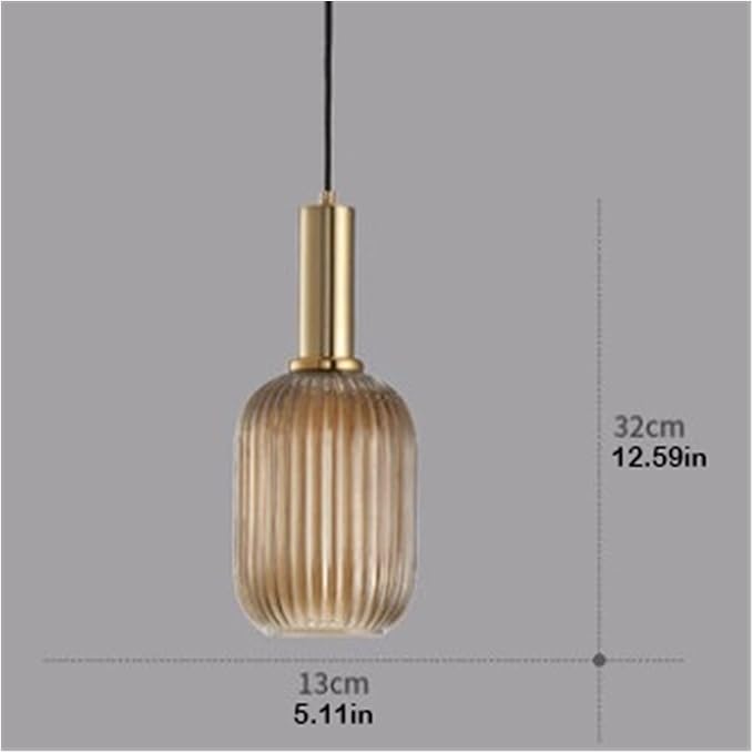TOMYEUS Kroonluchter Kroonluchter Nordic Retro Eetkamer Glas Plafond Kroonluchter Creatieve Woonkamer Lamp Eenvoudig bedlampje Verlichtingsarmaturen Plafond verlichtingsarmaturen (Body Color : Cognac13CMG) photo 2