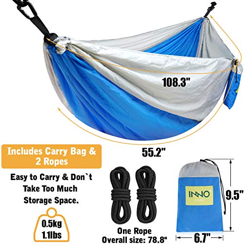 Portable Fire Pit And Blue Single Outdoor Camping Hammock #TOP6