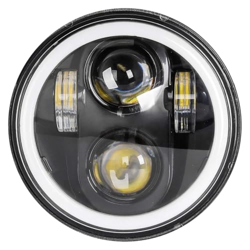Phare de moto 5-3/4" pour Sportster 883 et Street 750, projecteur avant noir 14,6 cm - lot de 2