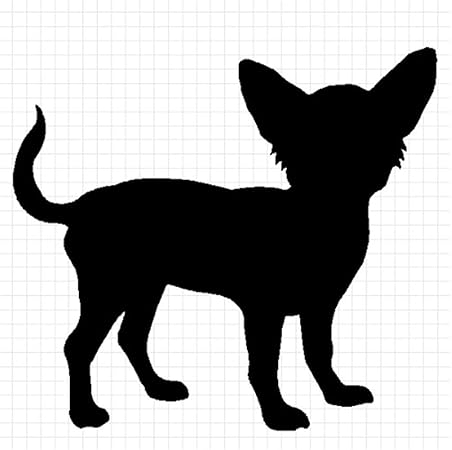 Amazon チワワ Ver 2 シルエット 犬ステッカー 白 ホワイト 小 縦横 4cm 4cm 4枚セット シール ステッカー 文房具 オフィス用品
