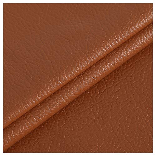 Tissu simili cuir souple marron d'ameublement au mètre pour canapé, chaises et sacs 1,38x7m