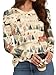 Women's Long Sleeve T Shirt Christmas -Cute Print Round Neck Casual Fall Fashion Blouses Basic Tunic Tops Holiday (US, Alpha, Large, Regular, Regular, Style-10)