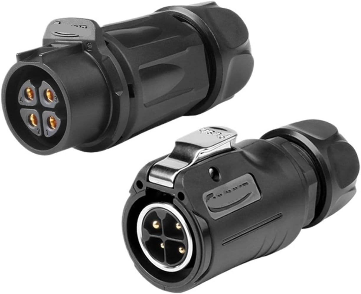 LP20 semi-metallic fence industrial aviation 4-pin connector LED power cable power signal pin(Female plug)