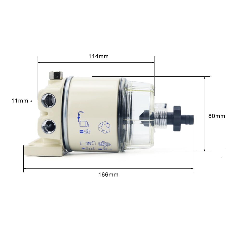 Pezzo di Ricambio per Auto R12T Elemento filtrante del Carburante Separatore d'Acqua sostituisce ZG1/4-19 120AT S3240 NPT FS19802 P502489 R12P R12S Pezzo di Ricambio per Auto