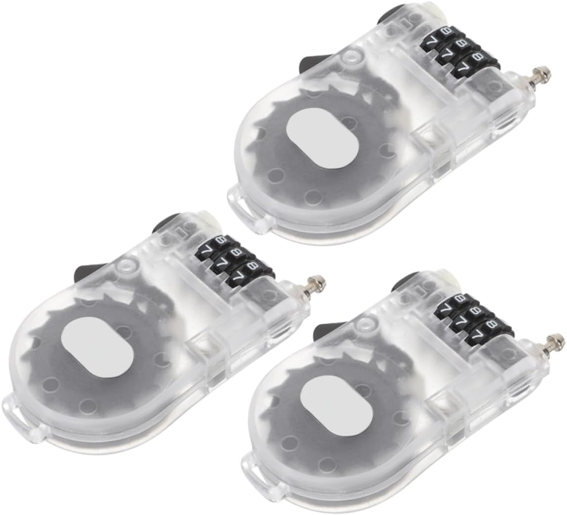 POPETPOP 12pcs Retractable Password Lock for Snowboard and Bike Lightweight Security Lock Compact Design for Outdoor Activities White