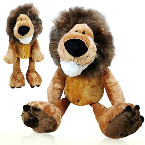 QWEPU León Muñeca de Peluche,León de Peluche de 25cm, coleccionar y abrazar, Acogedor Peluche, Peluche de Colección Decoratio Adecuado para Niños y Niñas de Cumpleaños