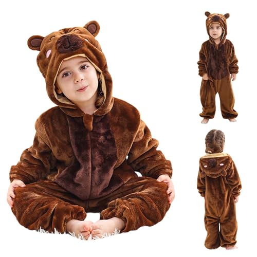 Unisex Baby Cute Animal Onesie Long Sleeve Furry Jumpsuit One-Piece Romper Baby Cosplay Costume for 1-4 Years