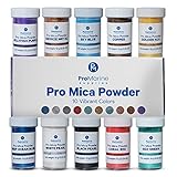 Pro Marine Supplies Pro Mica Powder Set | 10-Colors (10g/Bottle) | Pearlescent Pigment Powder for Epoxy Resin | Natural Dye Colorant | for Soap Making, Acrylic Nails, and Decoration Accessories
