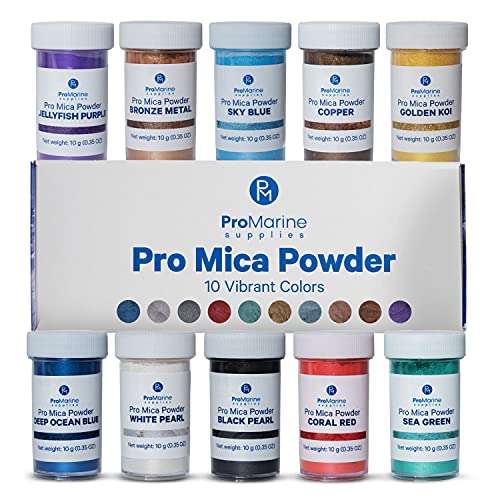 Pro Marine Supplies Pro Mica Powder Set | 10-Colors (10g/Bottle) | Pearlescent Pigment Powder for Epoxy Resin | Natural Dye Colorant | for Soap Making, Acrylic Nails, and Decoration Accessories Pro Marine Supplies Pro Mica Powder Set | 10-Colors (10g/Bottle) | Pearlescent Pigment Powder for Epoxy Resin | Natural Dye Colorant | for Soap Making, Acrylic Nails, and Decoration Accessories