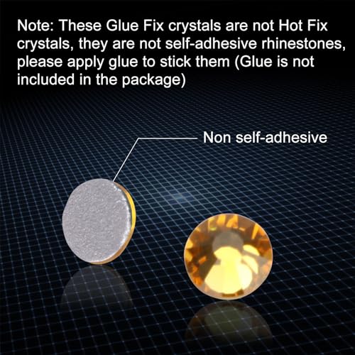 Image of Jollin Crystal Flatback Rhinestones Gems for Crafts 2.8mm SS10, Topaz | Glue Fix, 2880pcs Glass Rhinestones for Bedazzling, Clothes, Tumblers, Nail Art, Shoes, Bags, Caps & Accessories Decoration