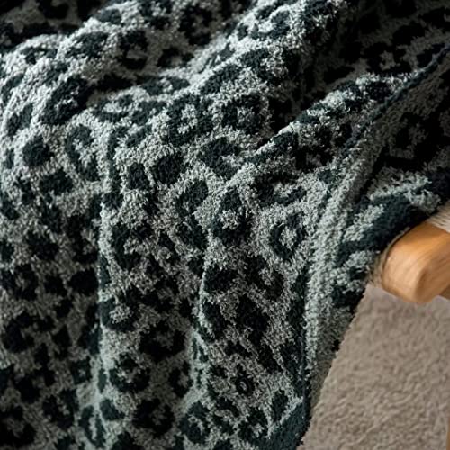 Yarn Leopard Jacquard Throw Blanket Fringe Lightweight Cozy Bed Blanket Soft Throw Blanket Fit Couch Sofa Suitable For All Season,Graphite/Carbon #TOP2