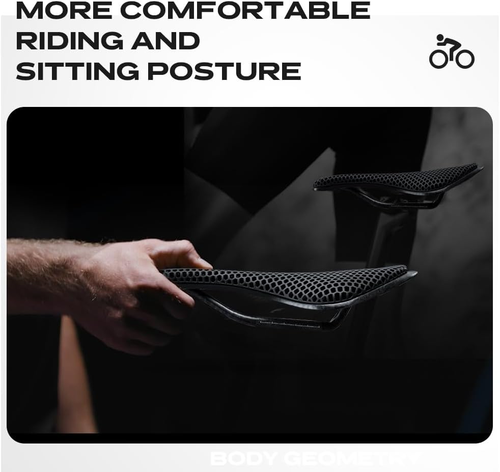 3D Printed Bike Saddle Carbon Fiber Ultralight Hollow Comfortable Breathable MTB Mountain Road Bicycle Cycling Seat