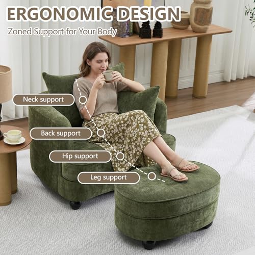 Sillón Plegable Chenille Verde Menta miniatura 5
