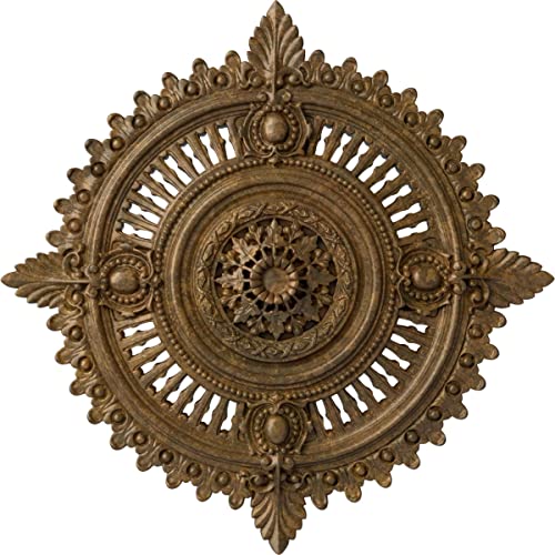 Image of 29 1 /8 inchOD x 1 1 /4 inchID x 4 inchP Haylynn Ceiling Medallion (Fits Canopies up to 1 1 /4 inch), Hand-Painted Rubbed Bronze