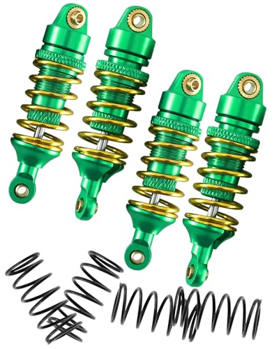 Rcarmumb RC Shocks Absorber Upgrades Part for 1/16 E-Revo/Mini Summit/Mini Slash,Aluminum Front Rear Shocks,4PCS,Green