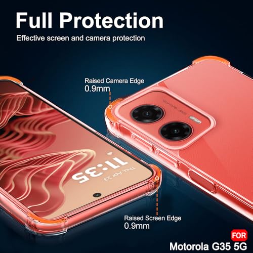 Image of TheGiftKart Crystal Clear Back Cover Case for Motorola Moto G35 5G | Shockproof Soft TPU Case | Cushioned Edges for Ultimate Protection Back Cover Case (TPU, Transparent)