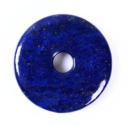 Donut Pendant 40mm Beautiful Gemstone Jasper Bead DIY Jewelry Accessories for Necklace (Lapis Lazuli)