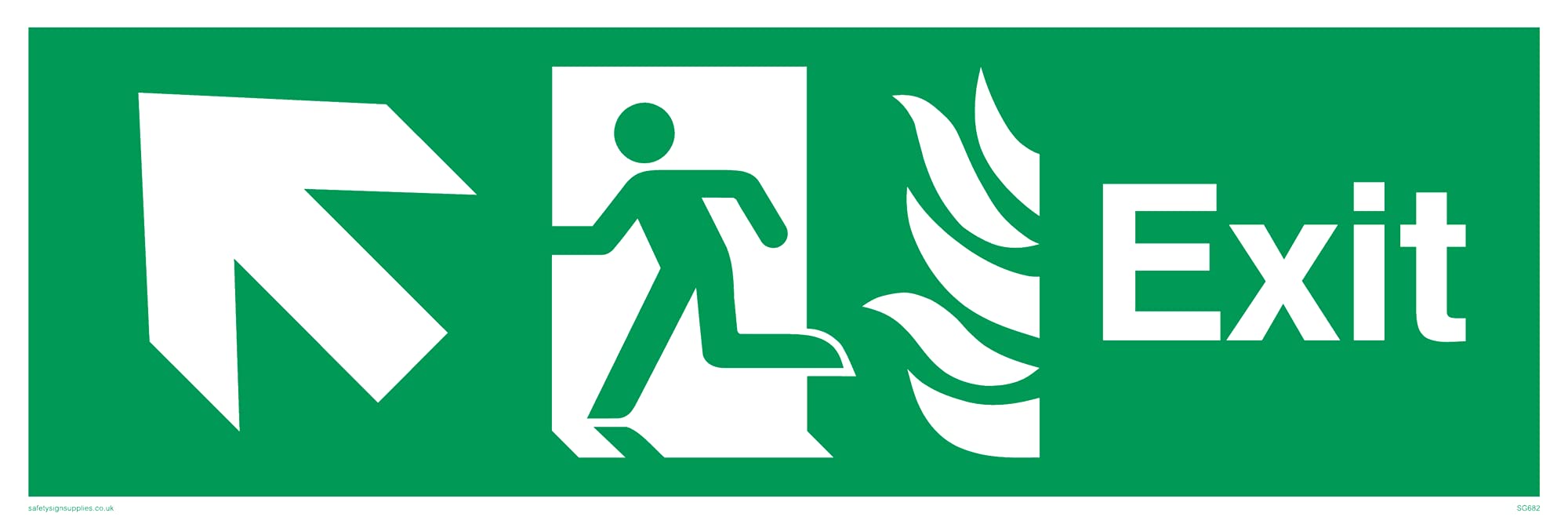 ExitArrow Up Left Sign - 300x100mm - L31