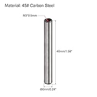 Vista 2 de uxcell M4 Pasador de rosca interna 10 unids 0.236x1.575 in biselado plano acero al carbono cilíndrico pin cama estantería dispositivos metálicos