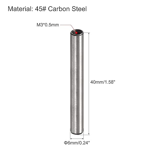 Miniatura 2 de uxcell M4 Pasador de rosca interna 10 unids 0.236x1.575 in biselado plano acero al carbono cilíndrico pin cama estantería dispositivos metálicos