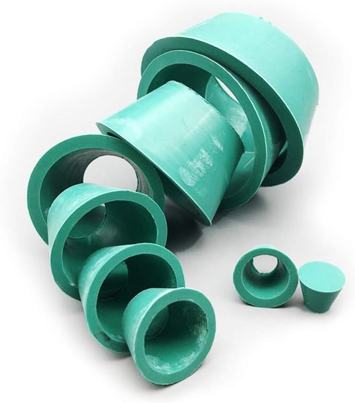 LabZhang 9 Count Buchner Funnel Flask Adapter Set,Filter Adapter Cones Set,Tapered Collar Green 9 Sizes,9pcs