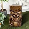SKYFIRE Outdoor Decorative Sculpture The Grande Tiki God Kanaloa Teeth Indoor Ornamental Outdoor Table Statues for Garden Patio Backyard Lawn House Office Decor 196H Concrete Stool End Table