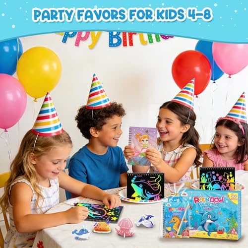 Image of ZMLM 24 Pack Rainbow Art Scratch Notebooks for Kids Birthday Party Favors