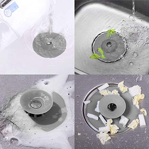 Image of KPNG Shower Drain Stopper - Silicone Bathtub Sink Stopper Hair Trap Hair Catcher Bathtub Drain Strainers Protectors Cover for Floor Laundry Kitchen and Bathroom (Pack of-5, Random)