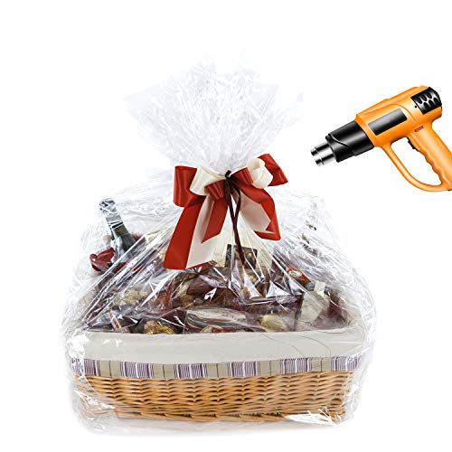 Image of Morepack Shrink Wrap Bags for Gift Baskets 24x30 Inches 20 Pcs