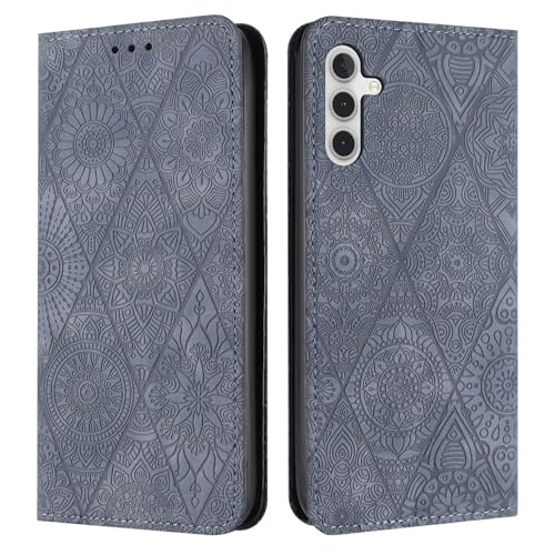 Étui Samsung Galaxy S23 Ultra gris : portefeuille en cuir à rabat