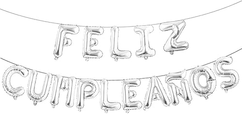 Miniatura 5 de Globos inflables de 16 pulgadas para baby shower español de feliz cumpleaños, globos de aluminio para colgar, suministros de decoración (dorado)