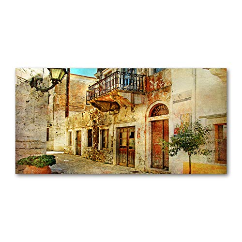 Tirages sur toile rues en Grèce déco murale beige salon 120x60