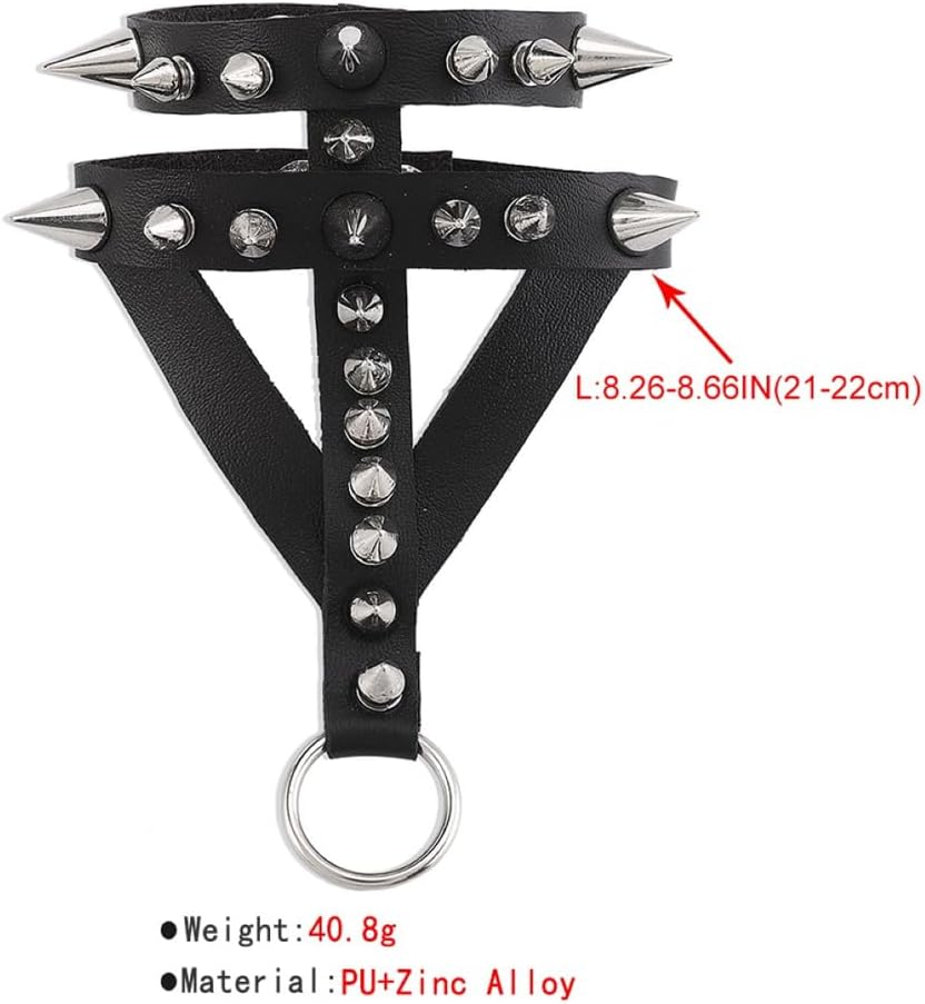 GIGB PBDK Punk Spike Bracelet for Women Men Dark Goth Leather Cuff Bracelet Cool Rock Braided Rivets Wristband Bracelet Trendy Biker Party Jewelry Gifts