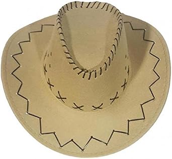 R\u0026F srls Cappello Cowboy Beige Cowgirl Scamosciato Festa Party Country  Western : Amazon.it: Casa e cucina