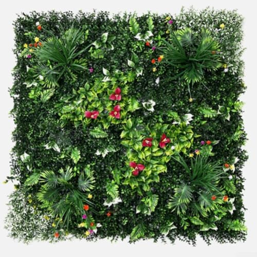 Paneles de pared para plantas artificiales, valla de privacidad para paisajismo, jardín, hogar, balcón, decoración interior y exterior, 50 x 50 cm, (A)