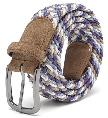 Image of Fabio Valenti Men's Stretch Belt,Woven Braided Web Belt 1 3 /8 for Golf Casual Pants Shirts Jeans